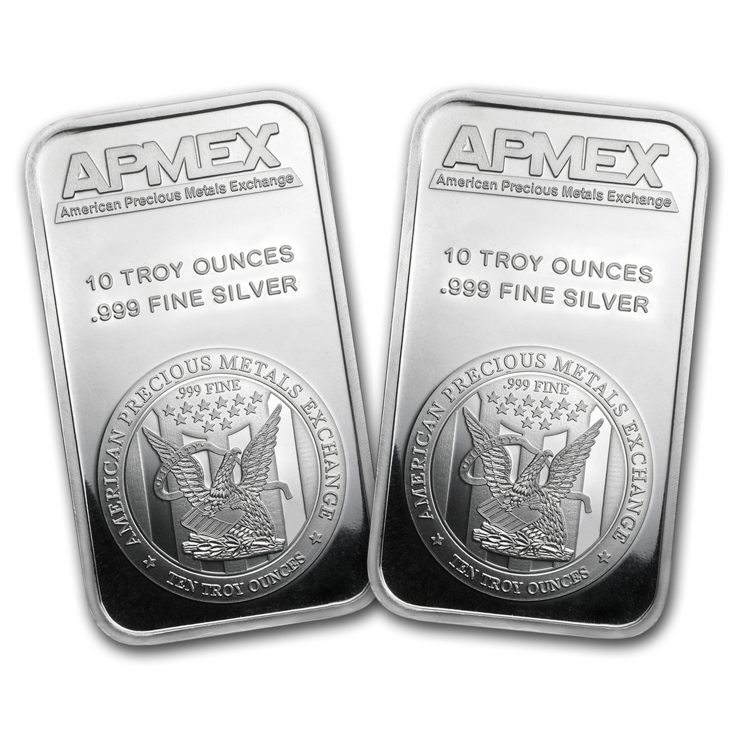 APMEX 10トロイオンス 銀バー2個 10 oz Silver Bar APMEX (Lot of 2) | eBay